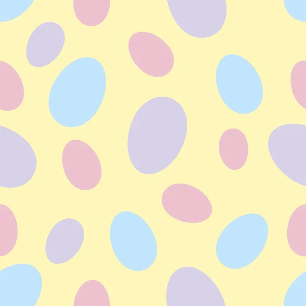 Set of easter color eggs on yellow background — Stock Vector