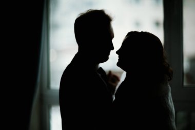 parlak studio fotoğraf genç gelin ve damat Çift