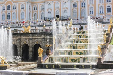 Saint-Petersburg, Rusya-8 Temmuz 2014: Peterhof, alt park pınarlarına