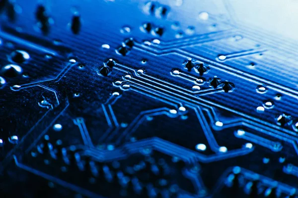 Computer board blue color close-up — Stock Photo, Image