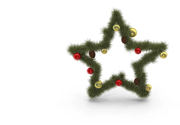 Decorazione per la festa di Natale - stella delle vacanze.Rendering 3D — Foto Stock