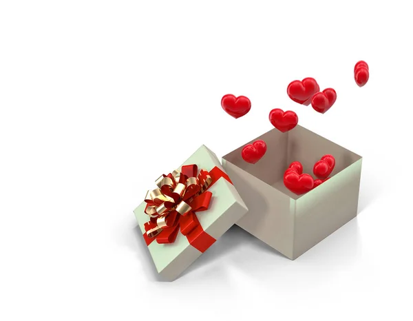 Geschenk zum Valentinstag. 3D-Darstellung — Stockfoto