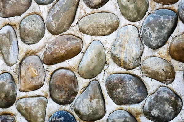 海の小石 (背景 im で飾られた壁の断片 — ストック写真