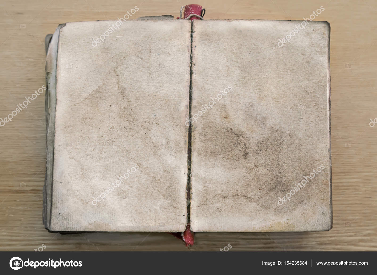 Opened Old Book Blank Pages Stock Photo 71688136