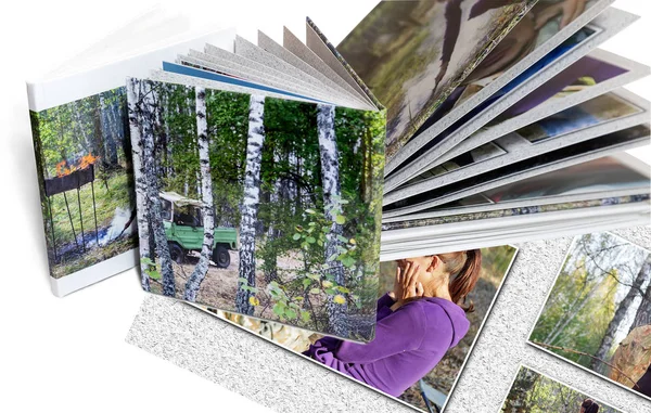 Beyaz bir arka plan birkaç fotoğraf-kitap