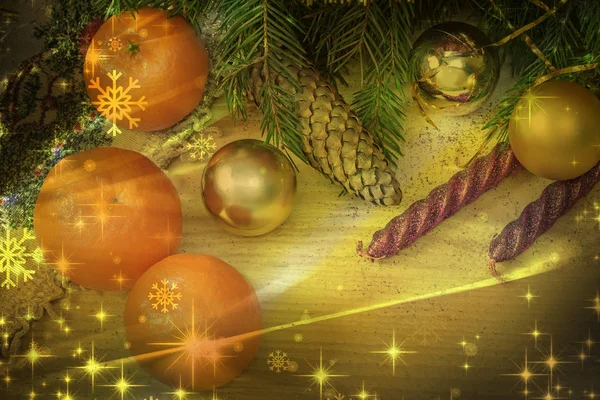 Jul och nyår dekoration för semestern. — Stockfoto