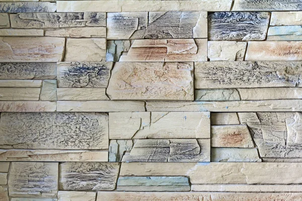 Fragment Walls House Covered Ceramic Tiles Mimic Natural Stone — Stock Photo, Image