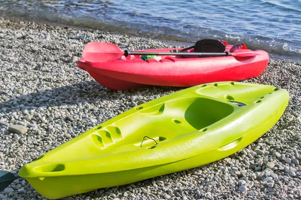 Two boats on the coast. Reference picture — Stock Photo, Image