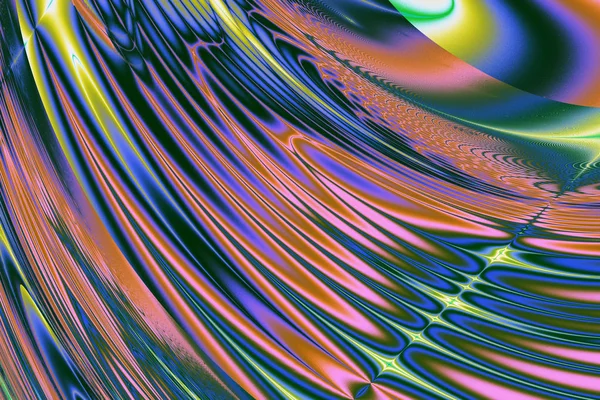 Абстрактное Изображение Фрактальная Структура Образует Светящиеся Кривые Линии — стоковое фото