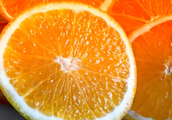 Sliced orange close up.