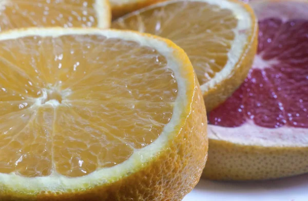 Piece Orange Grapefruit Presents Closeup — Stock Photo, Image