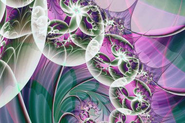 Fraktal görüntü ile süslü bir desen.