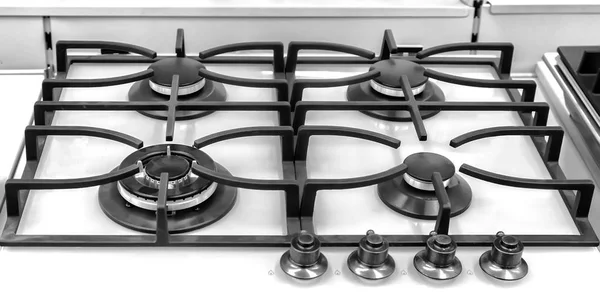 A fragment of the cooktop of the gas stove. — Stock Photo, Image