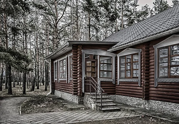 Un petit chalet dans une zone boisée. — Photo