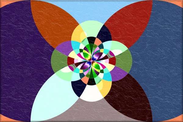 Иллюстрация Красивая Картина Фрактальных Структур Виде Разноцветных Кругов Овалов — стоковое фото