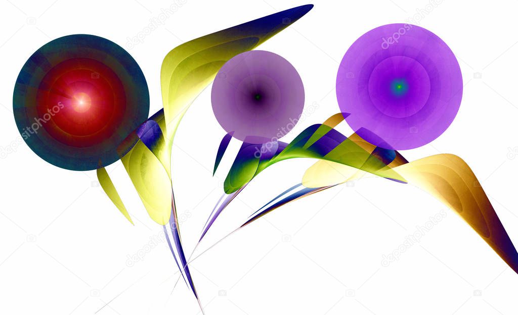 Fractal image: beautiful colorful glowing balls of different size.