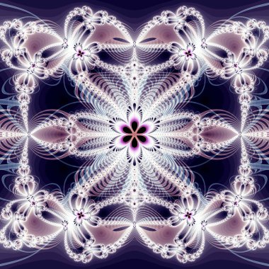 Fraktal görüntü: koyu bir arka plan üzerinde güzel desenler.