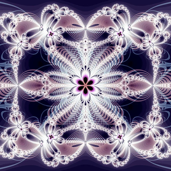 Imagem fractal: belos padrões em um fundo escuro . — Fotografia de Stock