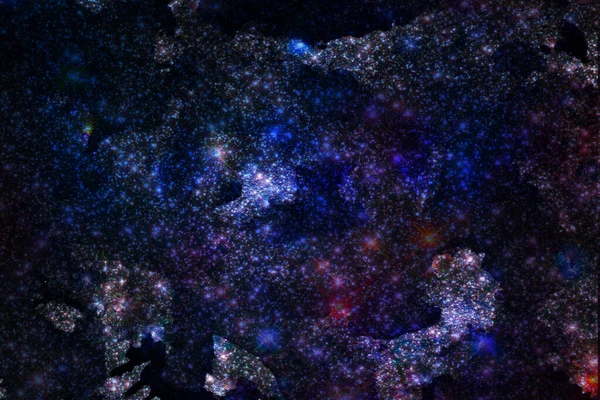 Αφηρημένη αναπαράσταση του πλανήτη και του γαλαξία του Σύμπαντος — Φωτογραφία Αρχείου