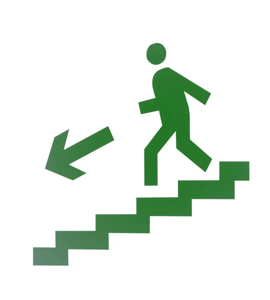 Σήμα που δείχνει την κίνηση των ανθρώπων στις σκάλες — Φωτογραφία Αρχείου