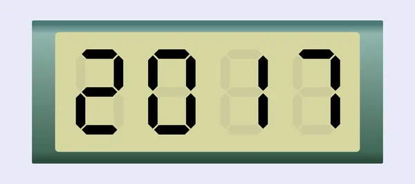 Elektronische Anzeigetafel mit der Zahl 2017. — Stockvektor