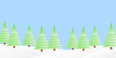 Kış orman manzarası.