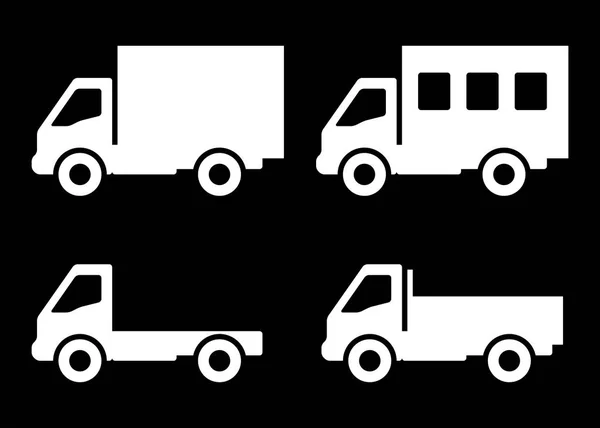 Set of silhouettes the cargo trucks. — Stock Vector