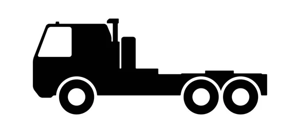 Silhouette d'un camion avec une remorque . — Image vectorielle