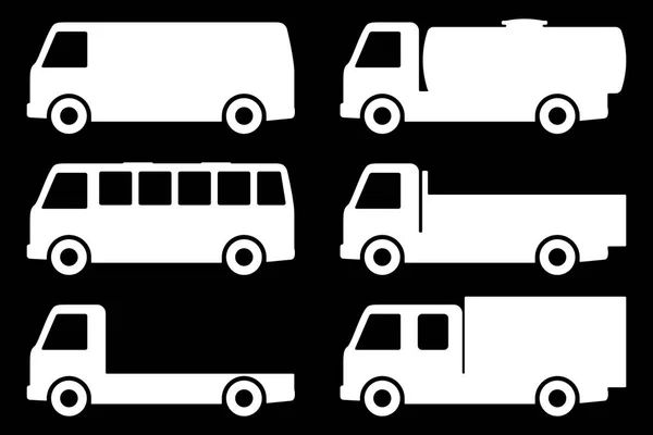Ensemble de silhouettes les camions de fret . — Image vectorielle