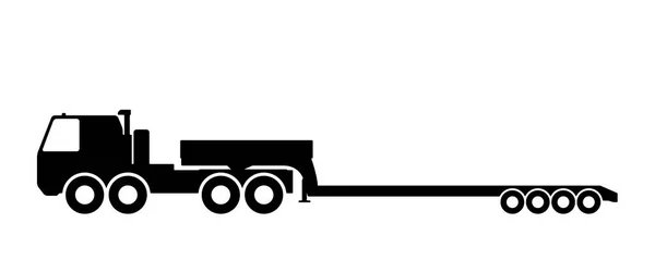 Silueta kamionu s přívěsem. Stock Ilustrace