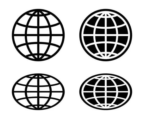 Globe icon set. Vector Graphics