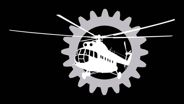 Helicóptero de silueta . — Vector de stock