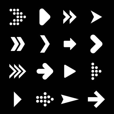 Siluetleri okları kümesi.