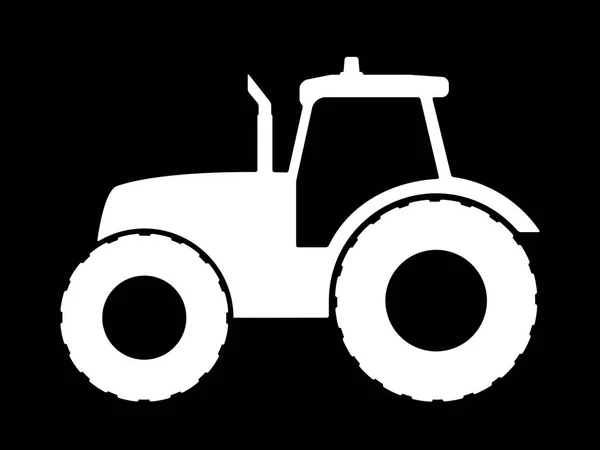 Силуэт трактора на белом фоне . — стоковый вектор