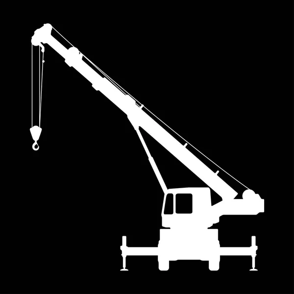 Crane Silhouette on a black background. — Stock Vector