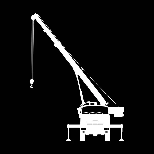 Kraan silhouet op een zwarte achtergrond. — Stockvector