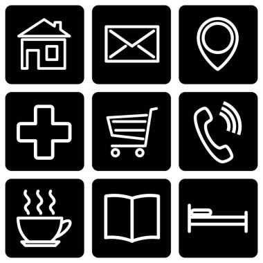 Harita simgeleri için şablonlar kümesi.