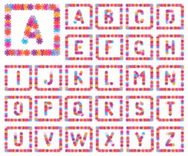 Çiçek gelen alfabe.