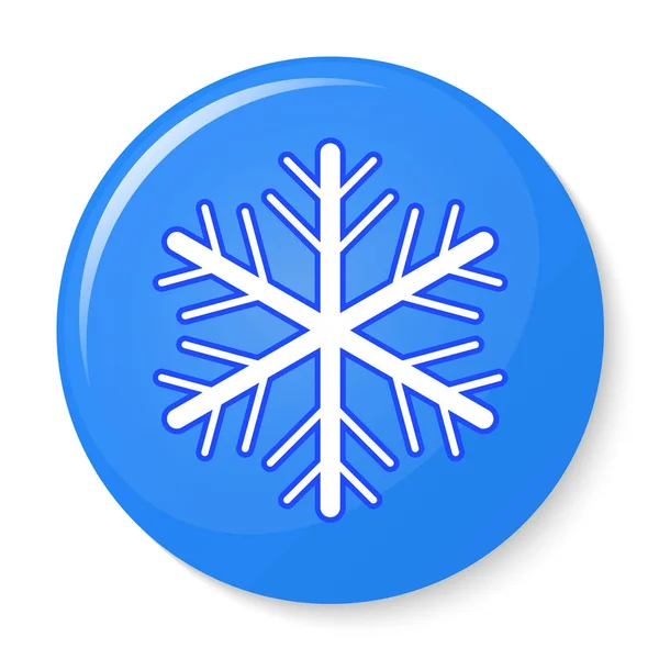 Button with snowflake emblem. — Stock Vector