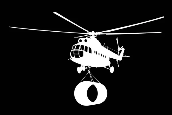 Helicóptero de silueta . — Vector de stock