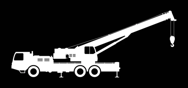 Silhouette de grue sur fond noir . — Image vectorielle