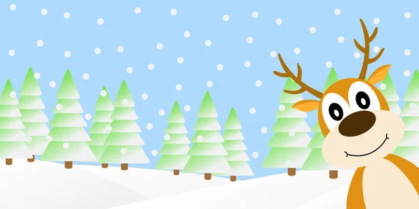 Deer in the winter forest. — Stock Vector