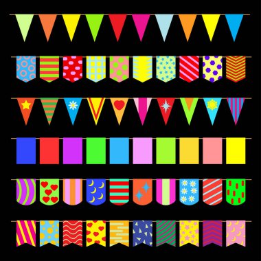 çelenk renkli bayrakları ayarlamak.