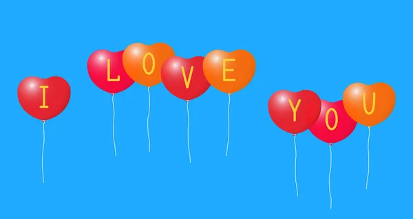 Balloons with a Declaration of love. — Stock Vector