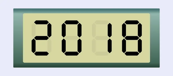 Tableau de bord électronique avec le numéro 2018 . — Image vectorielle