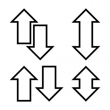 Siluetleri okları kümesi.