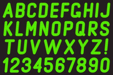 Harf ve rakam lambaların kümesi.