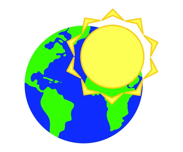 惑星の背景に太陽. — ストックベクタ