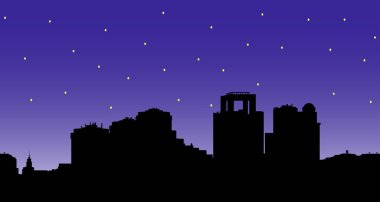 Şehrin silueti.