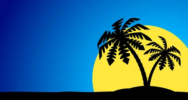 Una isla con una palmera . — Vector de stock